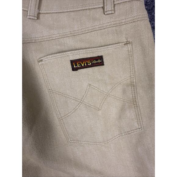 Vintage Levis Sportswear 70s Flare Pants 36x32 Gray Beige USA Made - Picture 5 of 6